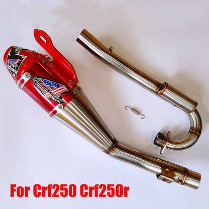 Full Slip On Exhaust Muffler System Pipe Rally Motorcycle Accessories Complete Exhaust System For Crf250 Crf250r Exhaust Muffler