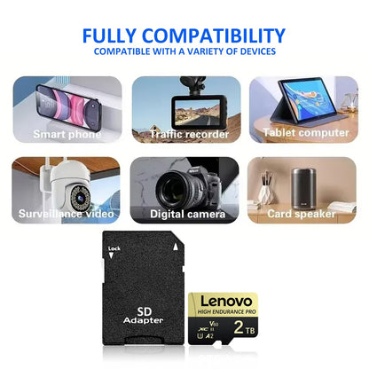 Cartão de Memória SD Mini Micro TF Lenovo 512 GB 256 GB 2 TB 1 TB de Alta Velocidade Cartão De Memória 128 GB para Armazenamento de Arquivos Câmera de Telefone