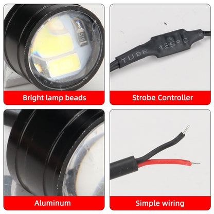1 Par Moto Flash Estroboscópico Olho de Águia Luz Diurna Moto Lâmpada de Nevoeiro Farol Acessórios para Moto