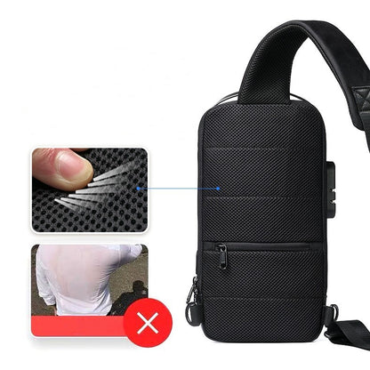 2023 Men's Chest Bag Waterproof Crossbody Bag Multifunction Anti-theft Travel Bags Shoulder Bag Male USB Charging Pouch for Man