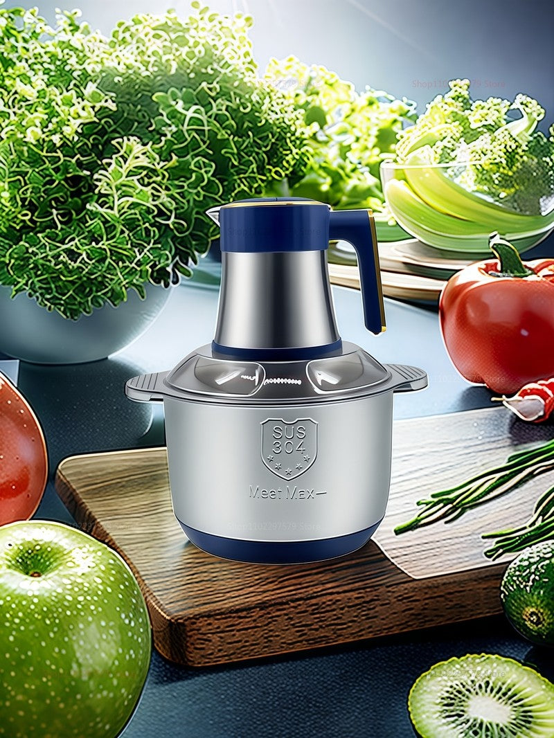 Moedor de Carne Elétrico Processador de Alimentos Aço Inoxidável 304 Multiuso Picador de Legumes Liquidificador de Papinha de Bebê Utensílio de Cozinha