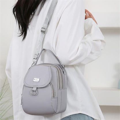 Lightweight Nylon Women's Crossbody Bag, Casual Mini Handbag with Multiple Zip Pouch, Chic Design Shoulder Bag for Everyday Use