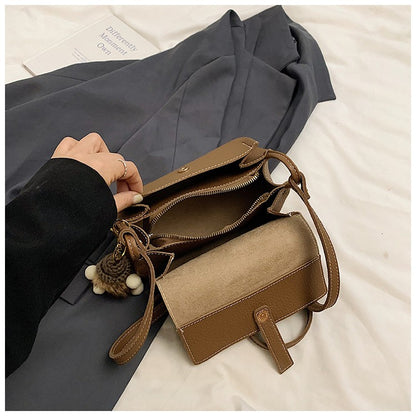 New Retro Pillow Bag Simple Solid Color Versatile Personality Single Shoulder Crossbody Bag Fashionable Niche Women's Bag