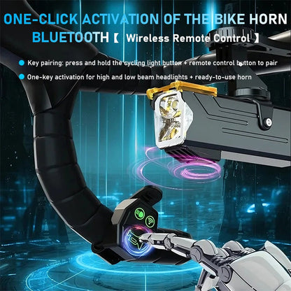 BUCKLOS 4000mAh Bicycle Lights Front with Horn Aluminium Alloy Bike Haedlight Type-C Charging Bike lights Bicycle Accessories