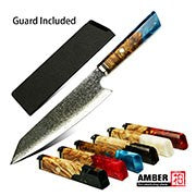 Amber 1-5pcs Kitchen Knives Set 3 Layers AUS-10 Steel Chef Knife Professional Japanese Knife Cooking African Mkuruti Handle