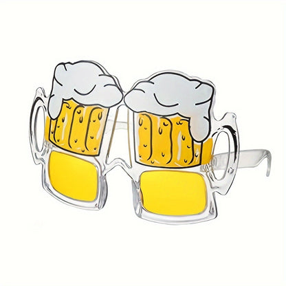 Novelty Bubble Beer Mug Glasses Plastic Durable Design - Tropical Theme Photo Booth Props for Beach Parties Bars & Bat Mitzvahs