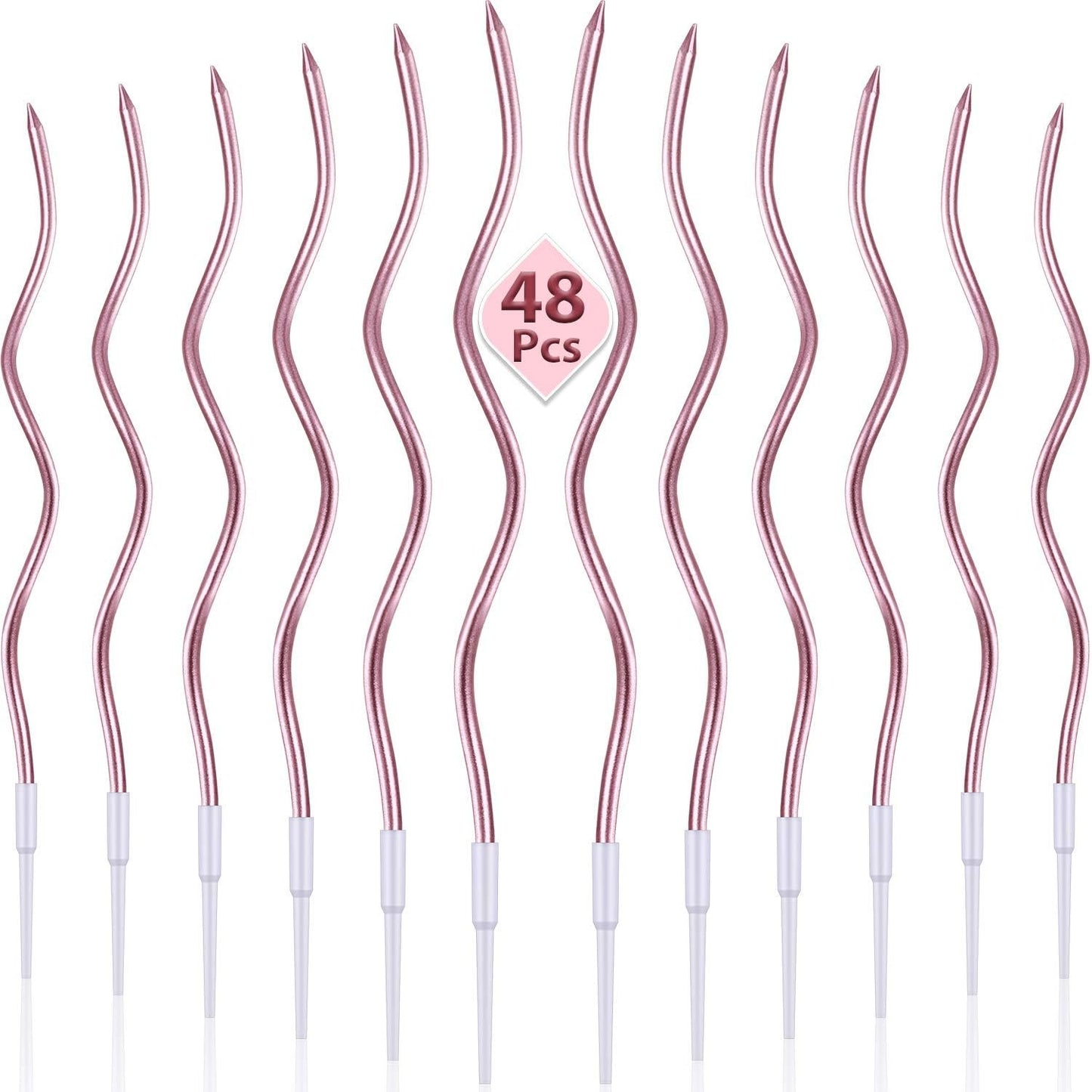 6/12/48pcs Birthday Candles Spiral Cake Candles  Long Thin Cake Candles For Wedding Party And Cake Decoration