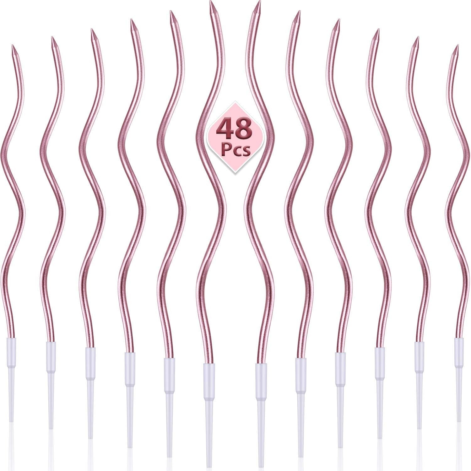 6/12/48pcs Birthday Candles Spiral Cake Candles  Long Thin Cake Candles For Wedding Party And Cake Decoration