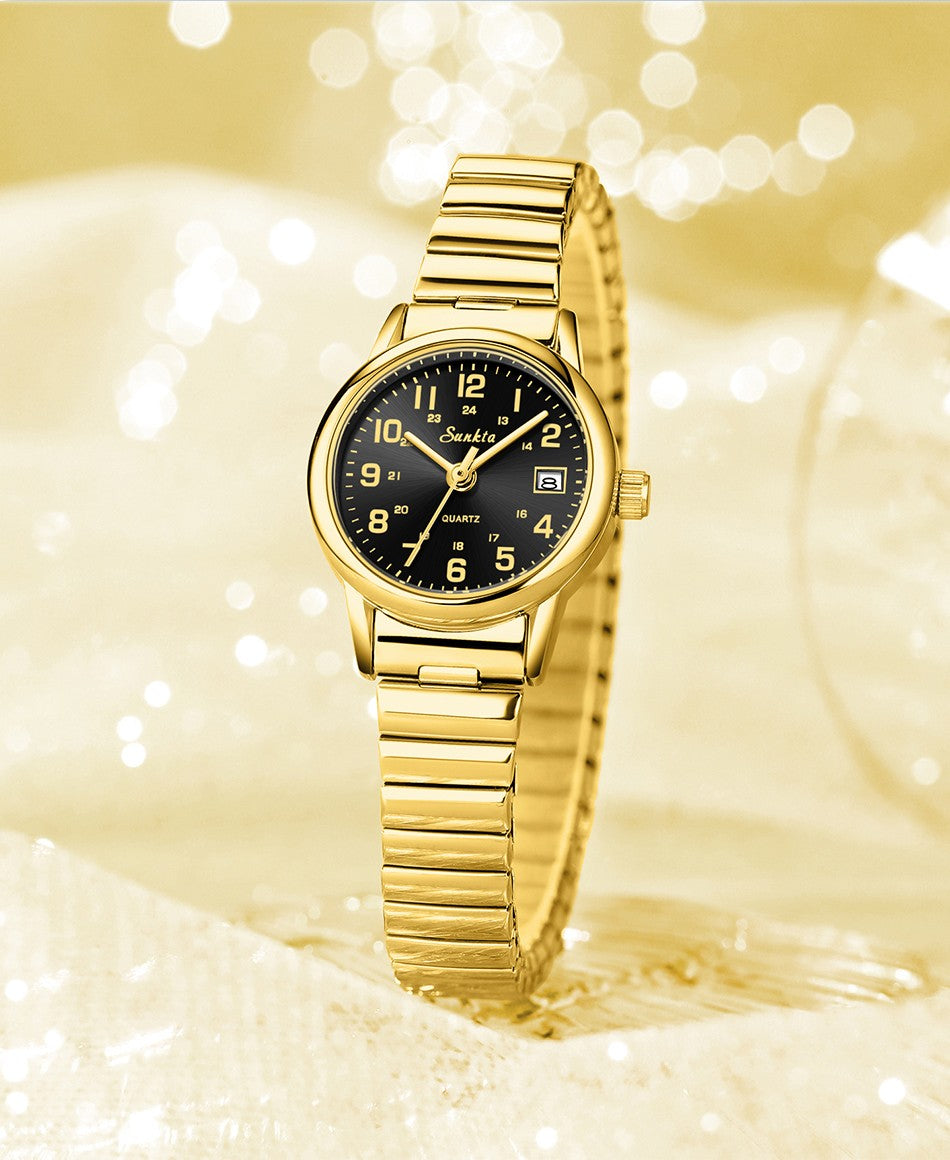 SUNKTA elegant Women's Watch 12/24 waterproof calendar women's quartz wrist watch fashion ladies vintage watches reloj de mujer