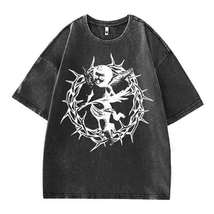 Misfortonez Spider Web Graphic Print Cotton T Shirts for Men 2025 Summer Streetwear Short Sleeve Tees Casual T-shirt Mens