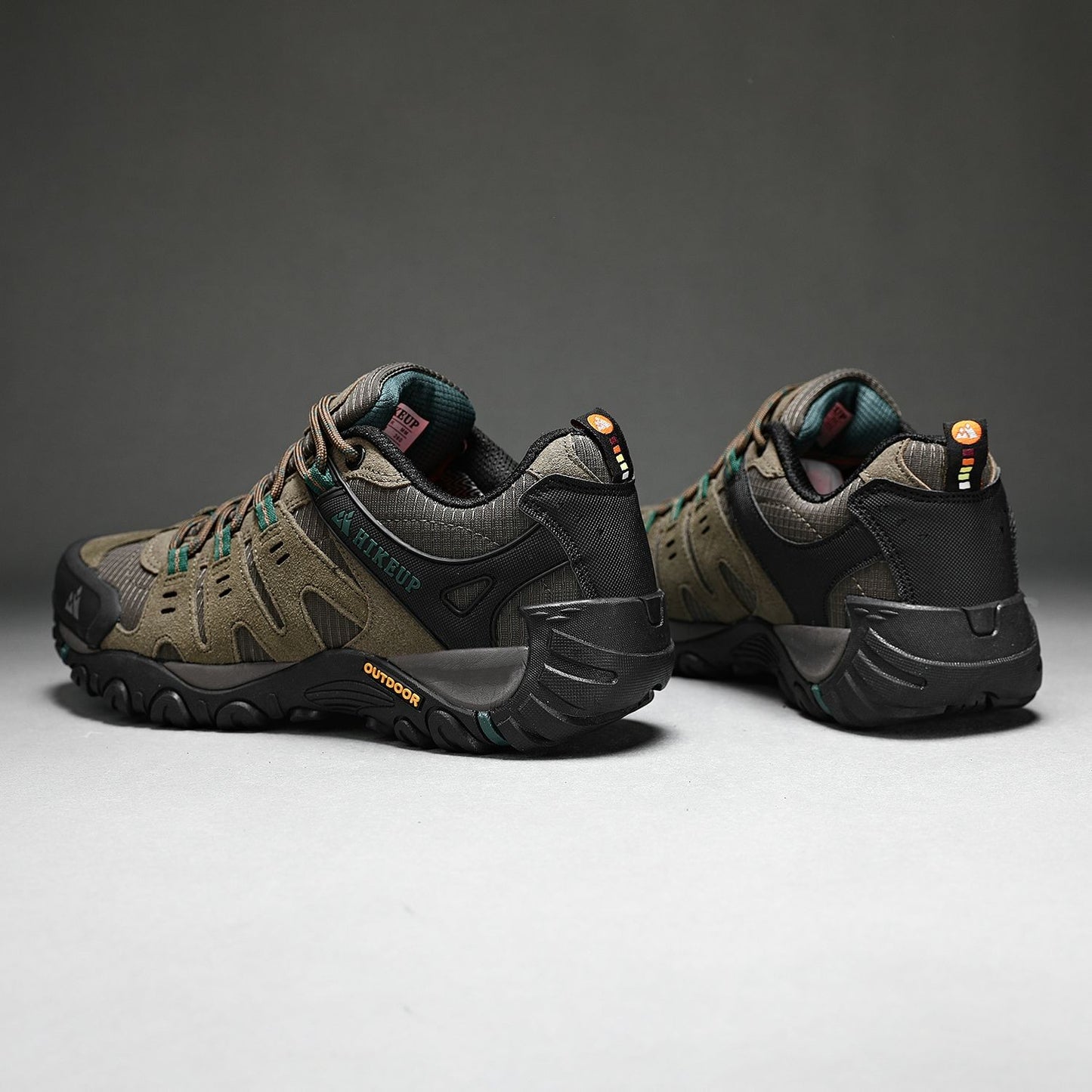 HIKEUP Tênis Masculino de Caminhada em Couro Camurça, Calçados Outdoor Resistentes ao Desgaste Masculinos para Trekking, Caminhada, Caça e Tênis Táticos