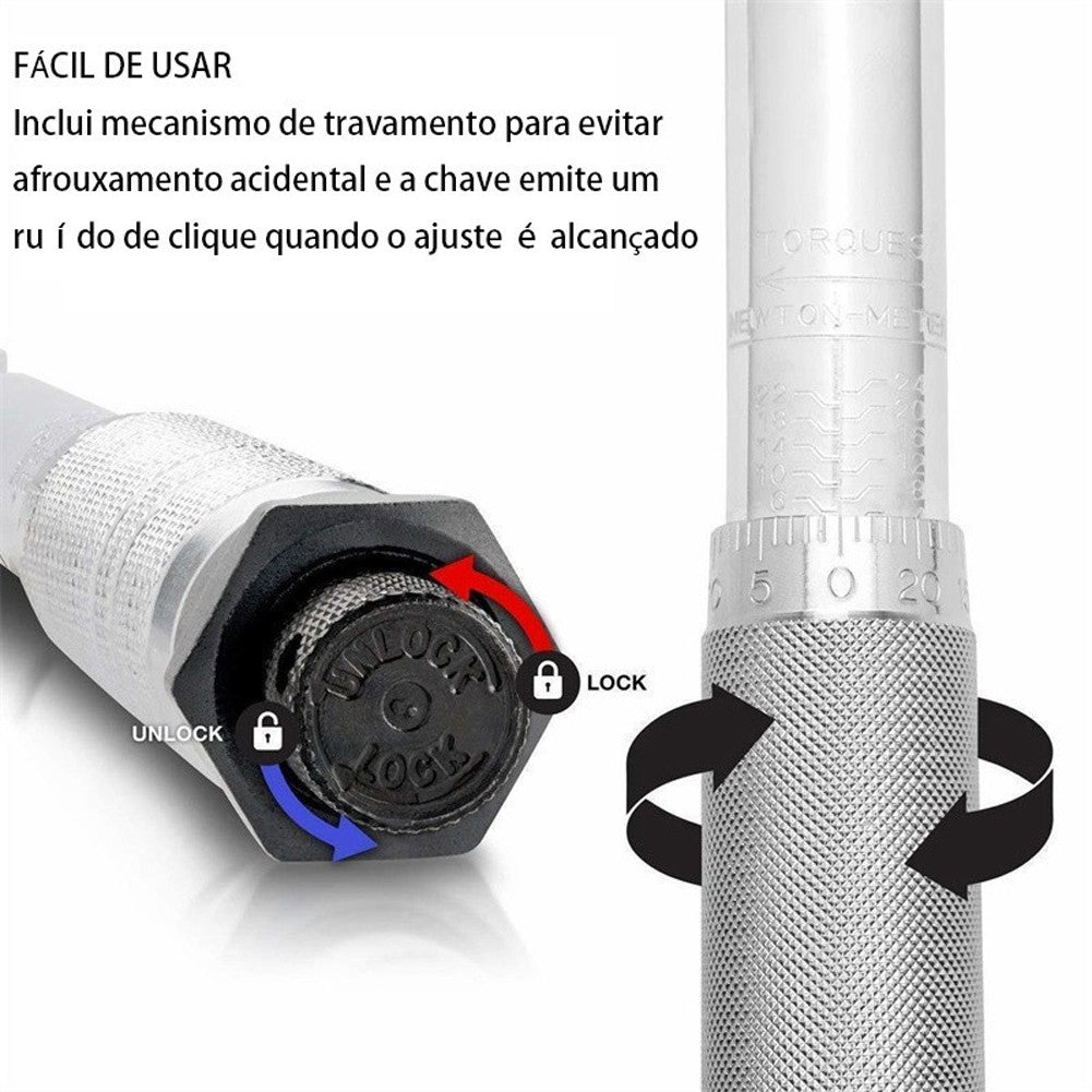 Chave de Torque de Precisão 5-60N.m Chave de Catraca Reversível de 3/8 Polegadas com Encaixe Quadrado Ajustável Ferramenta de Reparo Automotivo de Precisão Predefinida