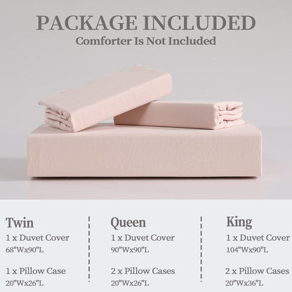 104"x90" Lotus Leaf Edge Bedding Duvet Cover Set Large Double Bed Bedroom Soft Washed Polyester 1 Duvet Cover + 2 Pillowcases