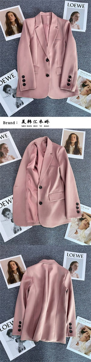 Women Jacket New in Korean Fashion Small Suit Top Brown Suit Coat Clothes Loose Straight Temperament Slim Blazer for Women Chic