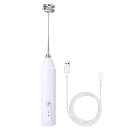 Electric milk frother, handheld egg beater, wireless charging, beverage coffee machine, mini portable home kitchen mixer