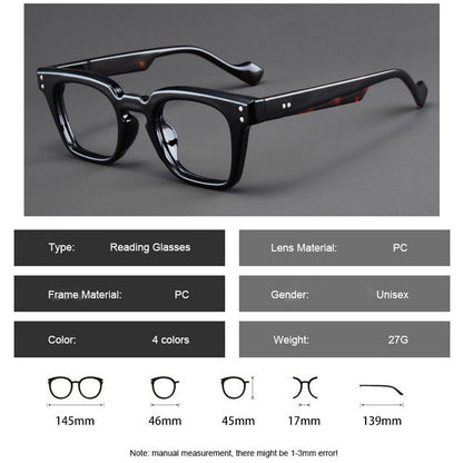 2025 New Large Frame Square Presbyopic Reading Glasses Women Men Vintage Spectacles With 0 +1.0 +1.5 +2.0 +2.5 +3.0 +3.5 +4.0