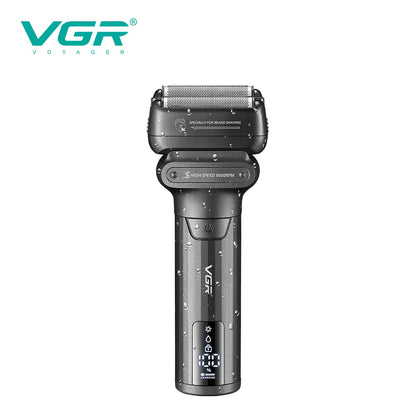 VGR Shaver Professional Beard Trimmer Waterproof Razor 9000 RPM Electric Shaving Machine Reciprocating LED Shaver for Men V-368