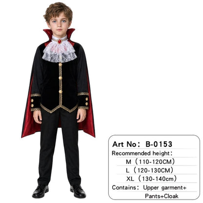 Adult Gothic Vampire Costume Set, Vampire Witch Role-Playing Outfit with Cape for Halloween Family Parties and Costumes