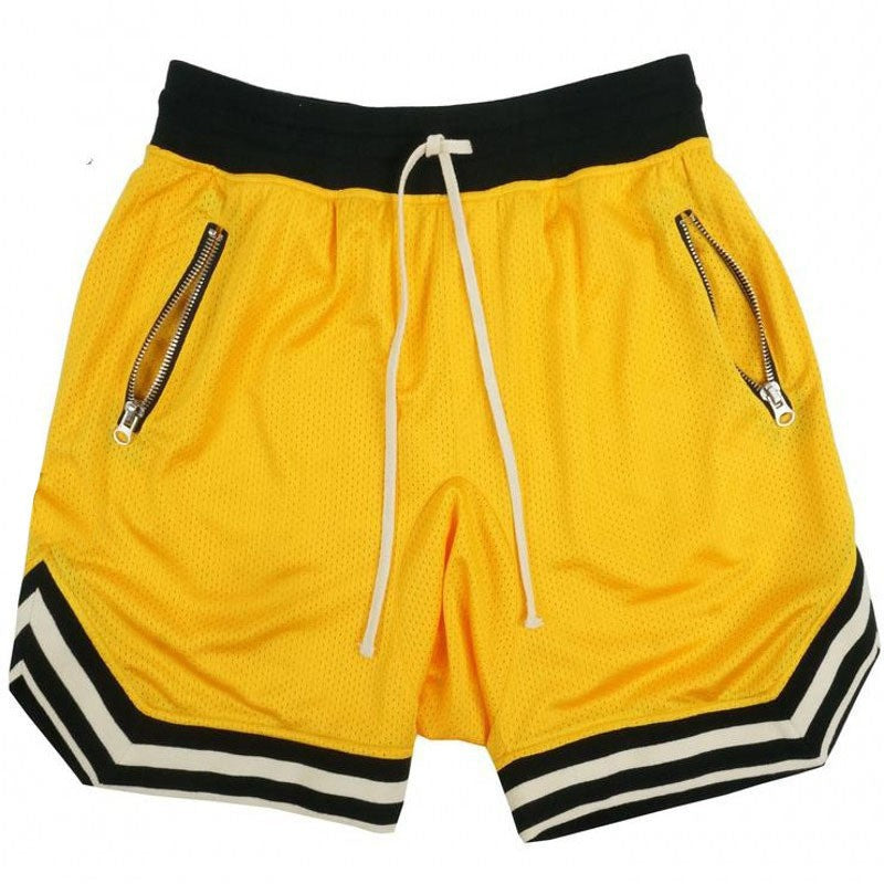 Man short 2025 summer fitness shorts men's quick drying mesh solid color hip-hop breathable casual basketball pants