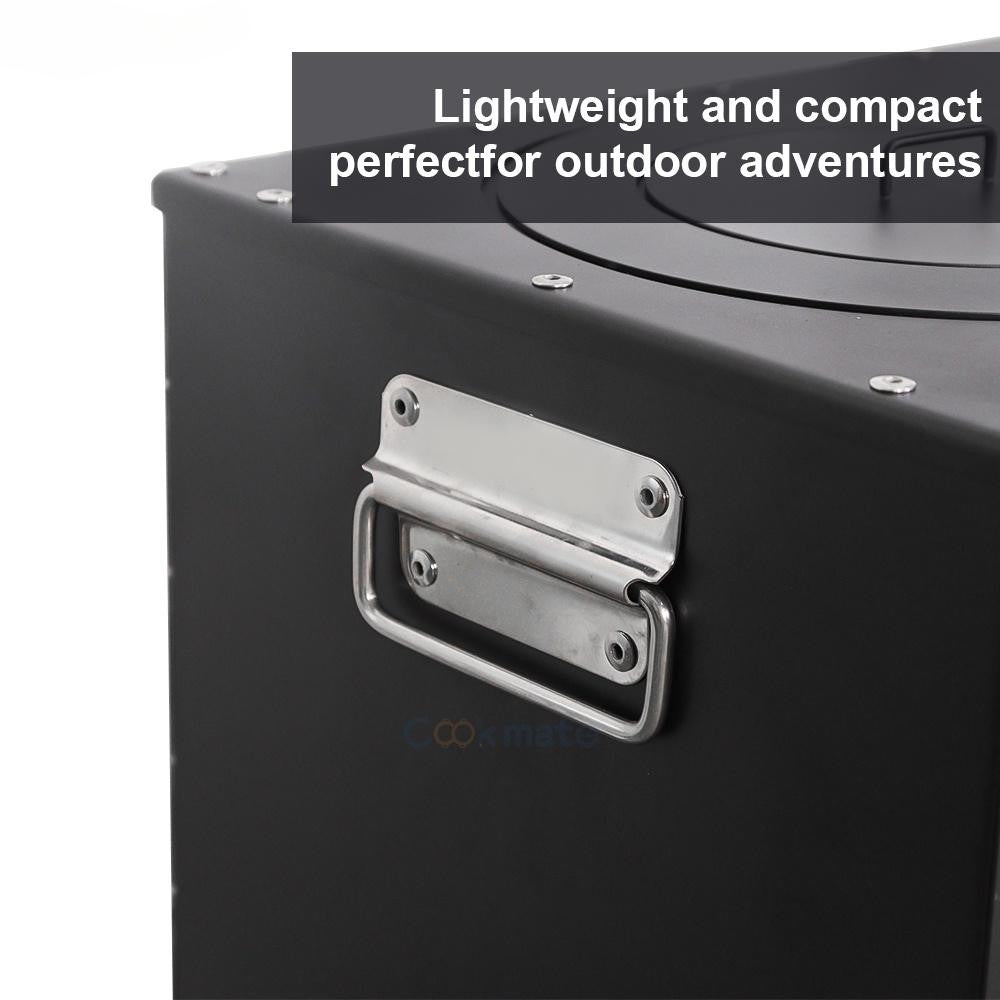 Fogão Multifuncional a Lenha para Acampamento Queimador Externo Portátil com Forno Barraca Fogão Caminhada Piquenique Churrasco Assar Aquecimento Pizza