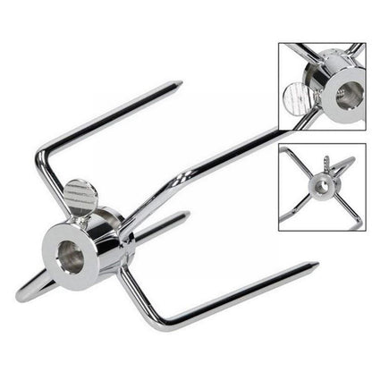 Rotating fix Fork Barbecue Skewer Oven Accessories Food Spit Grill Meat Grade Fork BBQ Forks Skewer Skewer Steel Tool Barbe U9S9