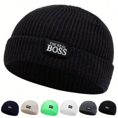 Unisex MILANO Letter Label Beanies Winter Warm Hat Hip Hop Cap Beanie Hat Caps for Women Men