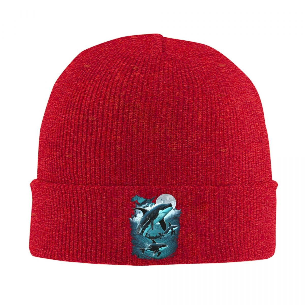 Orca Aquatic Sea Ocean Top Tees Killer Whale Warm Knitted Cap Hip Hop Bonnet Hat Autumn Winter Beanies Hats for Men Women Adult