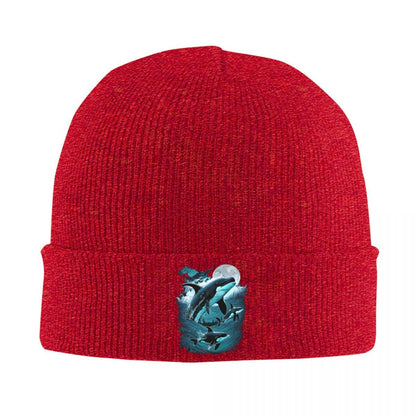 Orca Aquatic Sea Ocean Top Tees Killer Whale Warm Knitted Cap Hip Hop Bonnet Hat Autumn Winter Beanies Hats for Men Women Adult