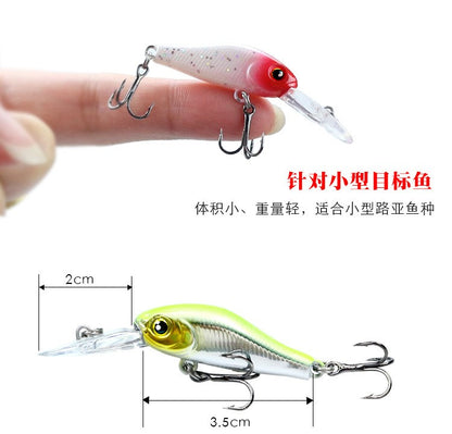 1PC Isca de Pesca 3.5cm 2.4g Minnow de Qualidade Olhos 3D Plástico Isca Artificial Dura Pesca Jig Wobblers Crankbait Isca de Pesca
