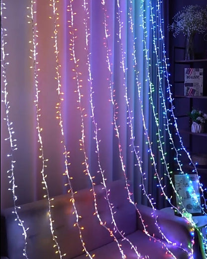 2.5M 232LED Fairy Lights String with Flat Cables Flowing Strobe Copper Wire Lights Festival Outdoor Waterproof Decorative Lights