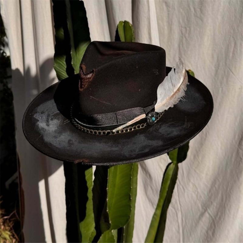 A52E Denims Styles Wool Felted Hat Breathable Warm Hat Light weight Soft Hat