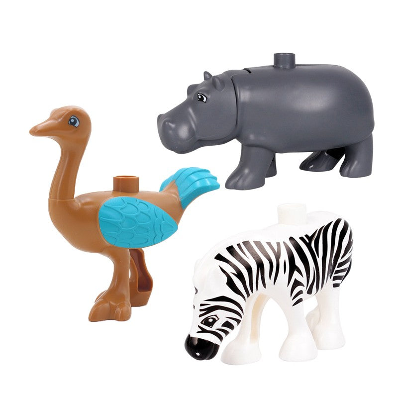 Grandes Blocos de Montar Animais Acessórios Compatíveis com Conjuntos de Tijolos de Zoo Dinossauro Criatividade Brinquedos DIY para Crianças Presente