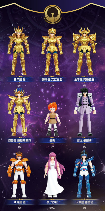 Blokees Galaxy Versão Gold Saint Boneco de Ação Libra Dohko Sagitário Campeão Seiya Mu Aiolia Brinquedos de Montar Presente Infantil