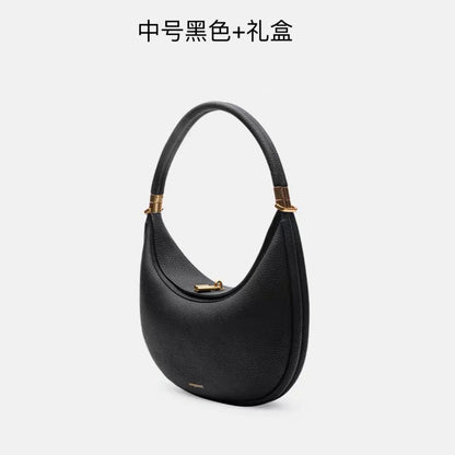 Songmont Crescent Bag Genuine Leather Mini For Women Sweet Style Magnetic Closure casual versatile pine crescent bag