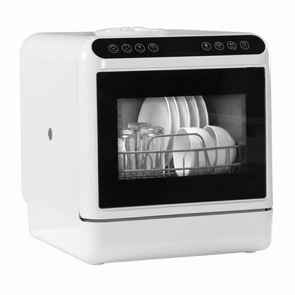 Mini Dishwasher with 6L Built-in Water Tank Automatic Dishwasher No Hookup Needed High-Temp& Air-Dry Function for Apartments