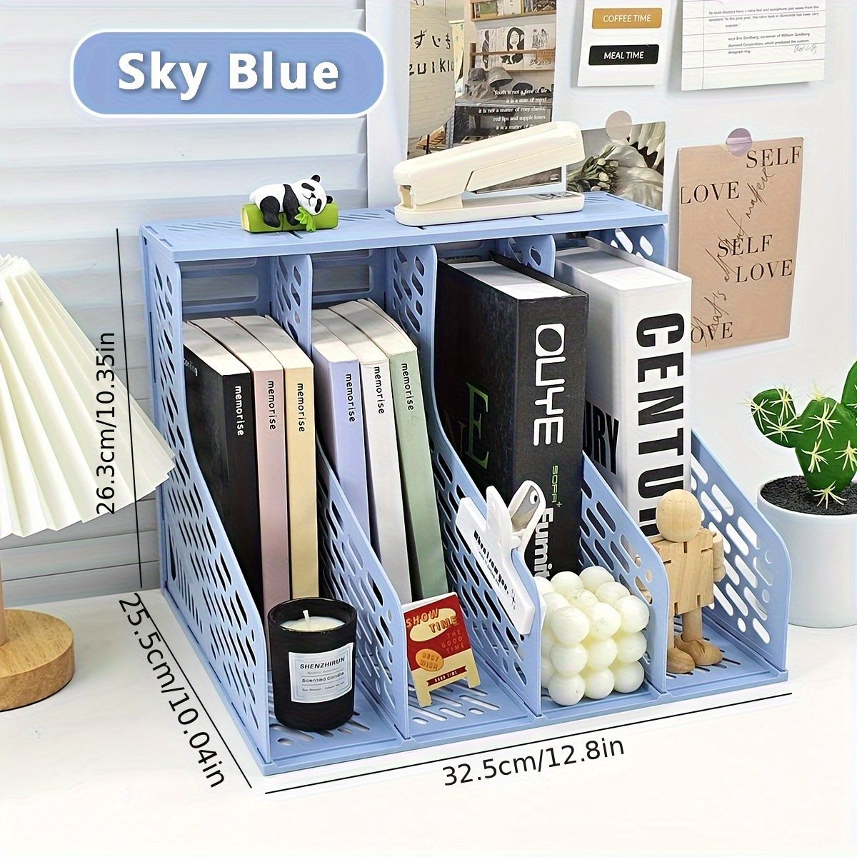 4-Tier Desktop Document Organizer with Open Grid Design - Heavy-Duty file holder, Space-Saving Vertical Organizer for Home Offic