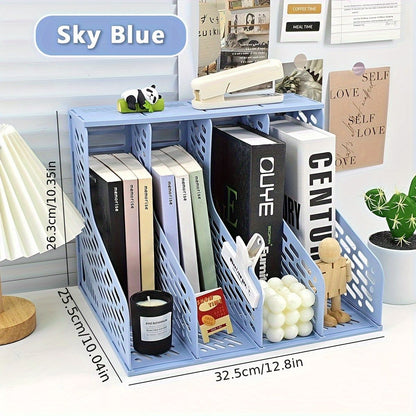 4-Tier Desktop Document Organizer with Open Grid Design - Heavy-Duty file holder, Space-Saving Vertical Organizer for Home Offic