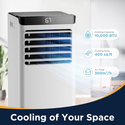 Ar Condicionado Portátil 10000 BTUs para Ambientes Grandes de até 42m² com Funcionalidade 4 em 1 Controle Remoto Desumidificador Embutido