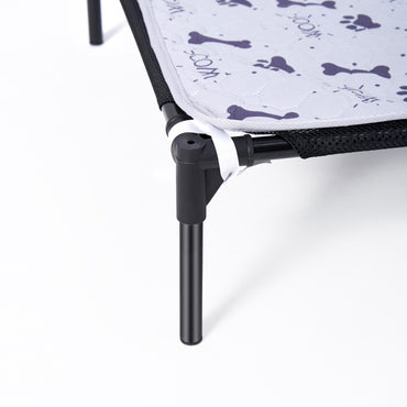 Cama Elevada para Cães Filhotes com Estrutura Metálica Montável, Cama Portátil para Cães, Fácil de Limpar, Malha Respirável, Cama para Cães e Gatos, Uso Interno e Externo