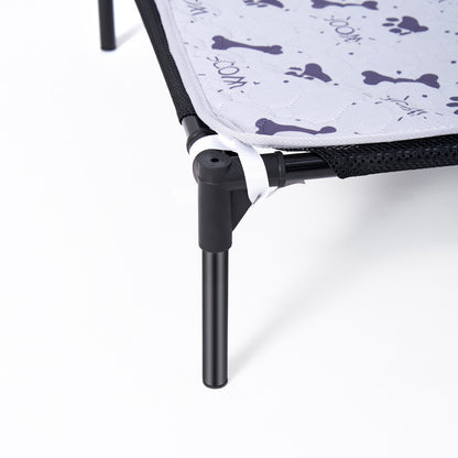 Cama Elevada para Cães Filhotes com Estrutura Metálica Montável, Cama Portátil para Cães, Fácil de Limpar, Malha Respirável, Cama para Cães e Gatos, Uso Interno e Externo