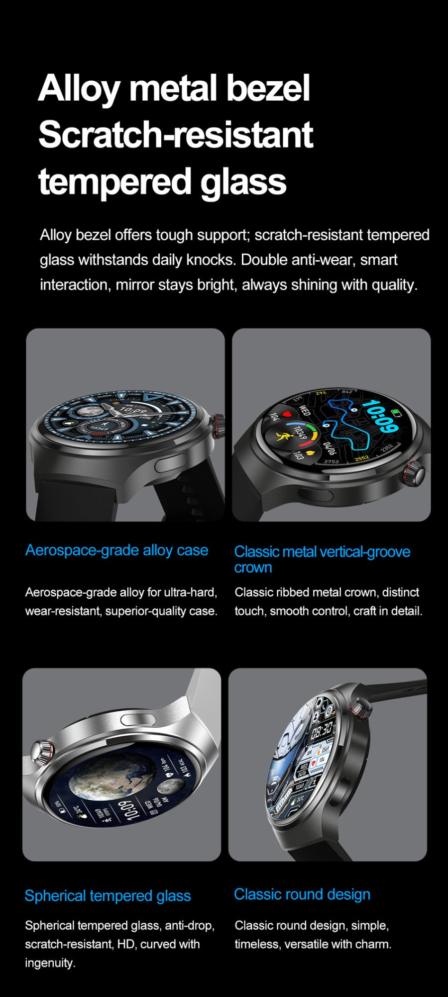 Smartwatch Esportivo Watch 4 Pro Masculino Tela AMOLED HD 360*360 Frequência Cardíaca Chamada Bluetooth IP68 À Prova D'água Música Novo SmartWatch 2025