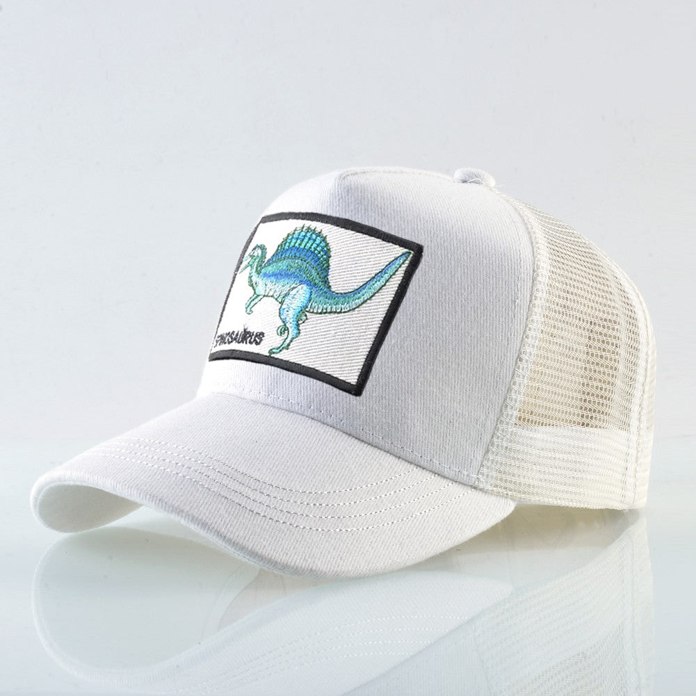 Men's Summer Baseball Cap Women Streetwear Trucker Caps With Spinosaurus Patch Snapback Hip Hop Drack Bones Adjustable Viosr Hat