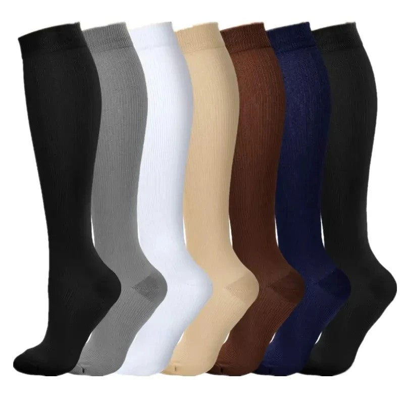 3/6/7 Double Compression Socks Varicose Socks Men Women With Diabetes Pregnancy Elastic Socks Gym Outdoor Sports Rugby Running