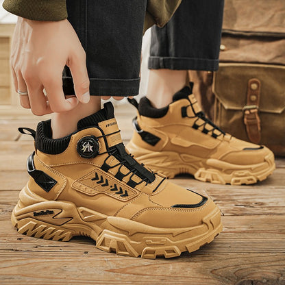 New Men's Casual Outdoor Construction Site Work Durable Safety Shoes, Black for Outdoor Mountain Climbing and Hiking Sports