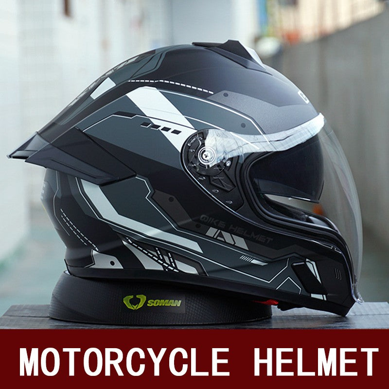 Capacete de motocicleta masculino e feminino com lente dupla antiembaçante integral para motoqueiro com pedal de cruzeiro e capacete universal para todas as estações com certificação DOT