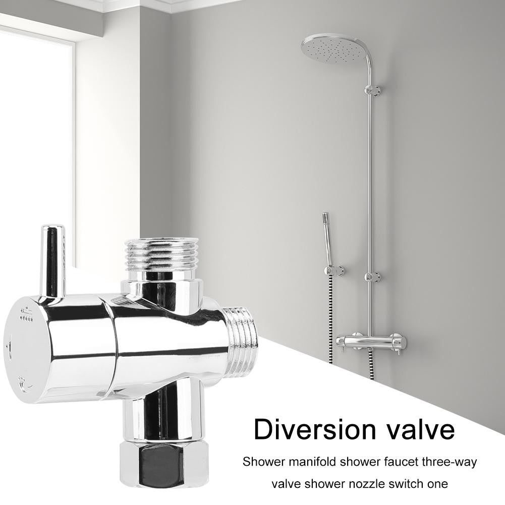 Shower Head Diverter Valve Anti-scratch Shower Arm Splitter Corrosion Resistant 3-Way Shower Arm Diverter Bathroom Accessories