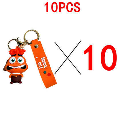 30 Peças/Conjunto Atacado Chaveiro Divertida Mente 2 Boneco de Personagem de Desenho Animado Fofo Chaveiro Pingente de Boneca de Personagem de Filme para Presente Infantil