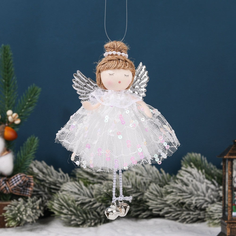 Christmas plush antlers angel girl pendant Christmas tree pendant creative doll pendant gift