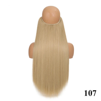 Extensão de cabelo com fio invisível (40cm 50cm 60cm) cabelo liso cabelo encaracolado uso diário adequado para todas as mulheres