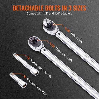 SucceBuy 1/2" 1/4" 3/8" Mechanical Torque Wrench Set Precision Pointer Hand Tools Torque Wrench Mechanical Car Repair Tool